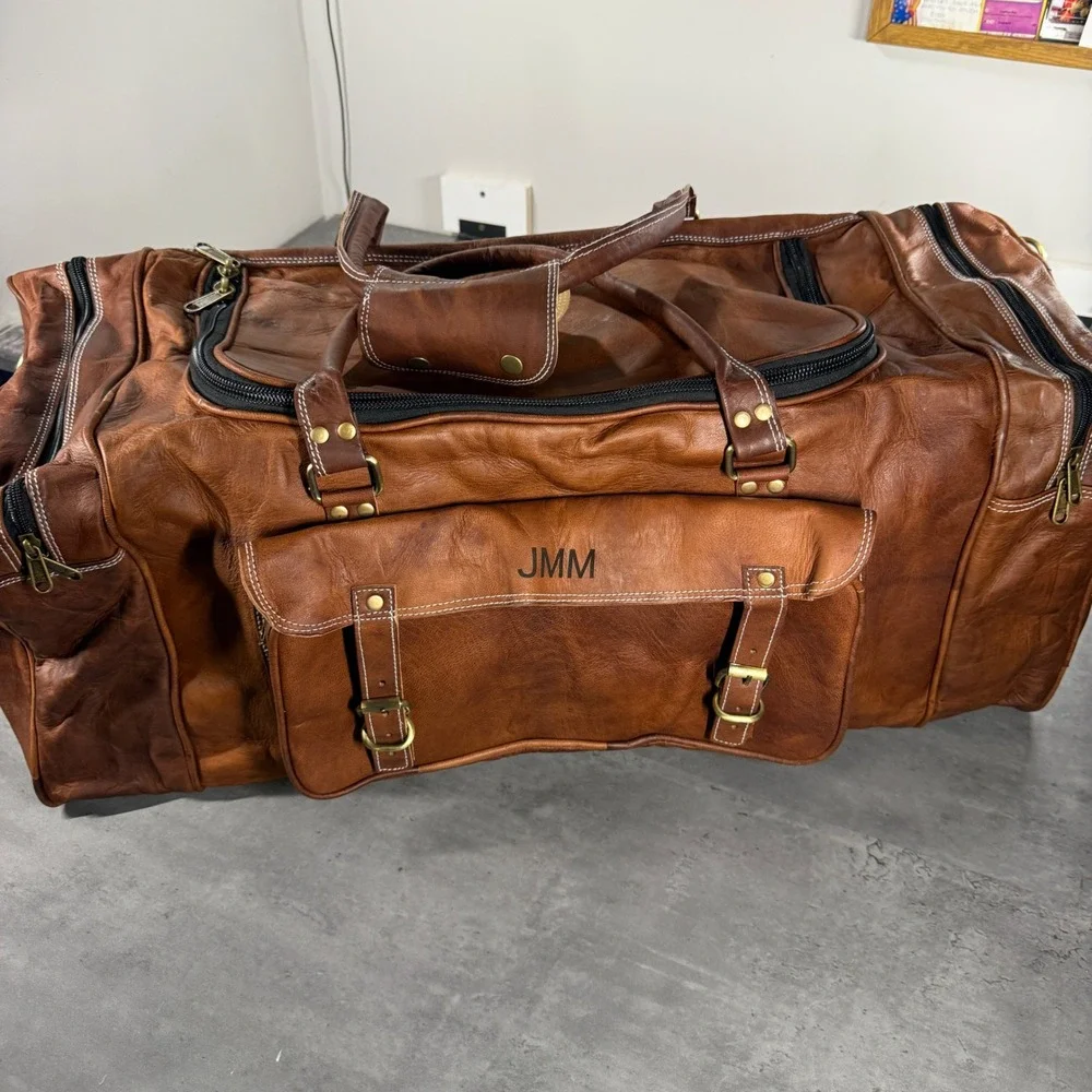 MaheTri Walker Leather Weekender 30